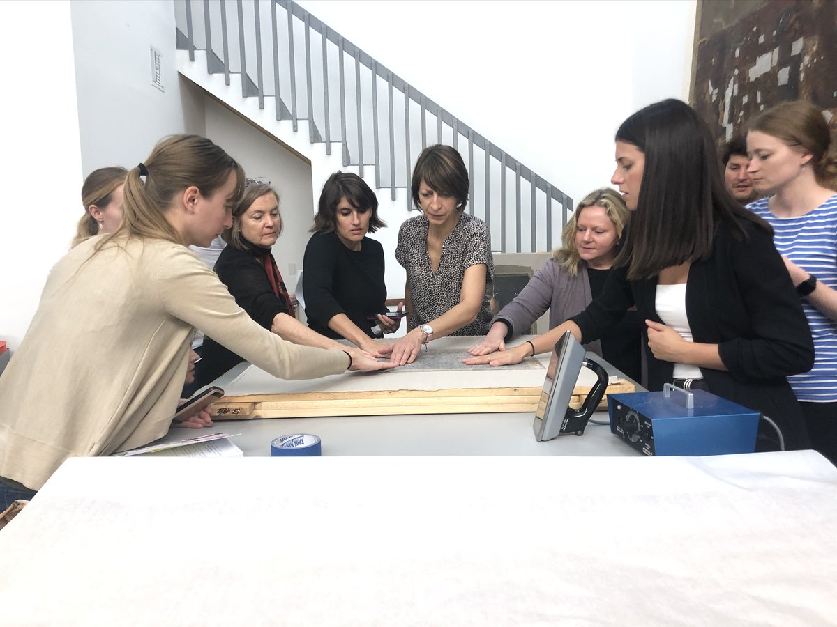 GettyFoundation's tweet photo. Last week, conservators were trained in the structural conservation of canvas paintings during a workshop at @artcarestudios in Miami.

Supported through a #ConservingCanvas grant to @TheRingling for the conservation of Jean Joseph Benjamin Constant’s "Emperor Justinian" (1886). https://t.co/Cgjy5QJo2l