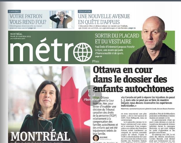 NFB_Katja's tweet photo. Happy to see Vancouver director (and Radio Canada Enquête producer) Paul Émile d'Entremont on the cover of Métro! His film #StandingOntheLine is highly anticipated in Montreal, it seems! #PrintRocks
Story: https://t.co/w6n3hXYg81 https://t.co/xKYfWV4Xxm