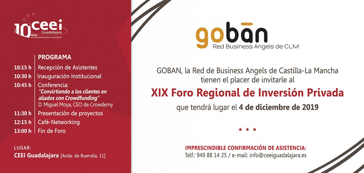 ceeis_clm's tweet photo. 👏 Comenzamos la presentación de los proyectos seleccionados para nuestro XIX Foro de Inversión que se celebrará en Guadalajara el 4 de Diciembre: https://t.co/jTjGeb3BBn
