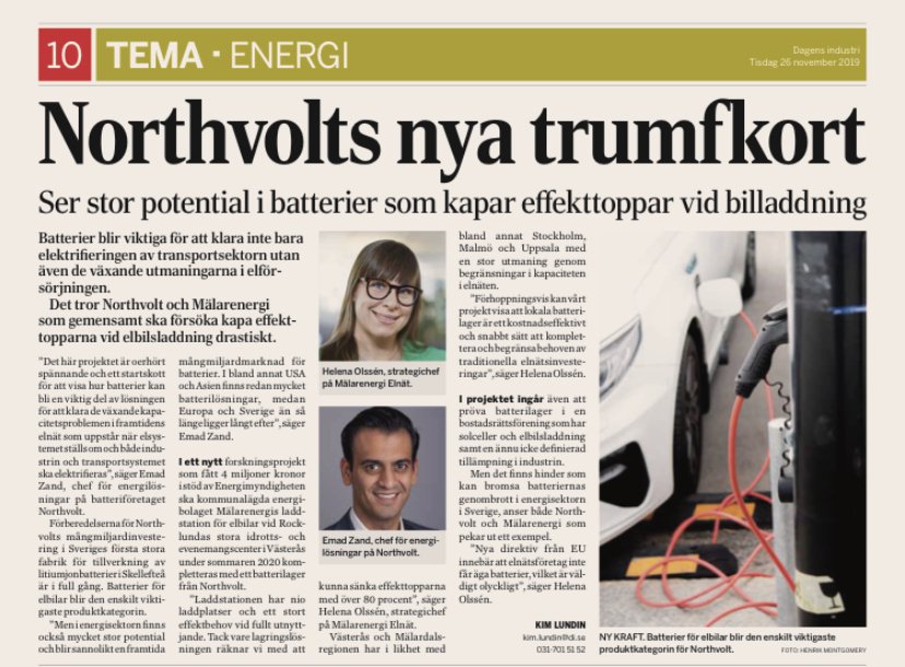 Batterilager som ska sänka effekttopparna med över 80% för laddstationen vid Rocklunda i Västerås. Spännande projekt mellan <a href="/northvolt/">Northvolt</a> och <a href="/Malarenergi/">Mälarenergi</a>