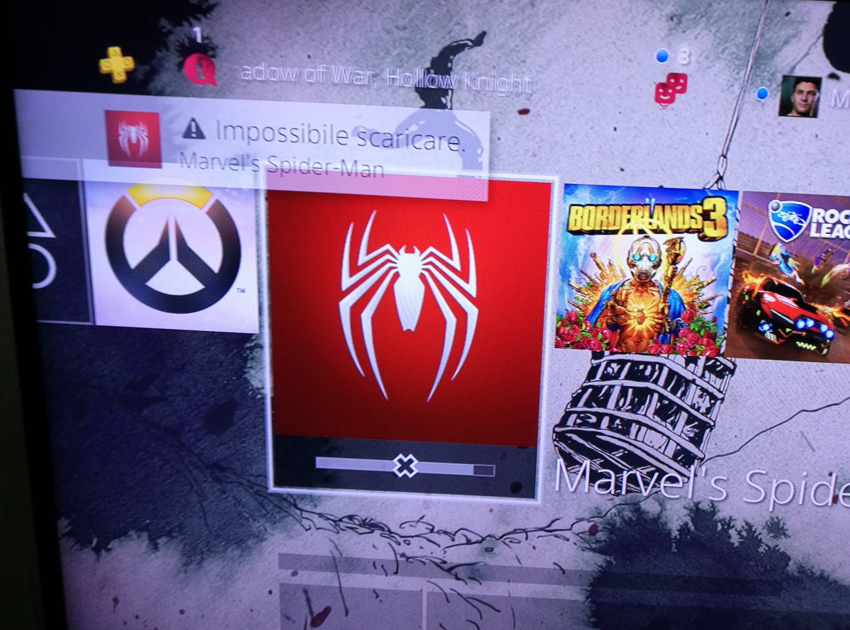 Matteg90's tweet photo. @PlayStationIT ho un problema con Spiderman preso in digitale...l'ho provato a scaricare 3 volte e sempre al 96% segnala "dati danneggiati",un aiuto sarebbe gradito https://t.co/fBiMplWsuo