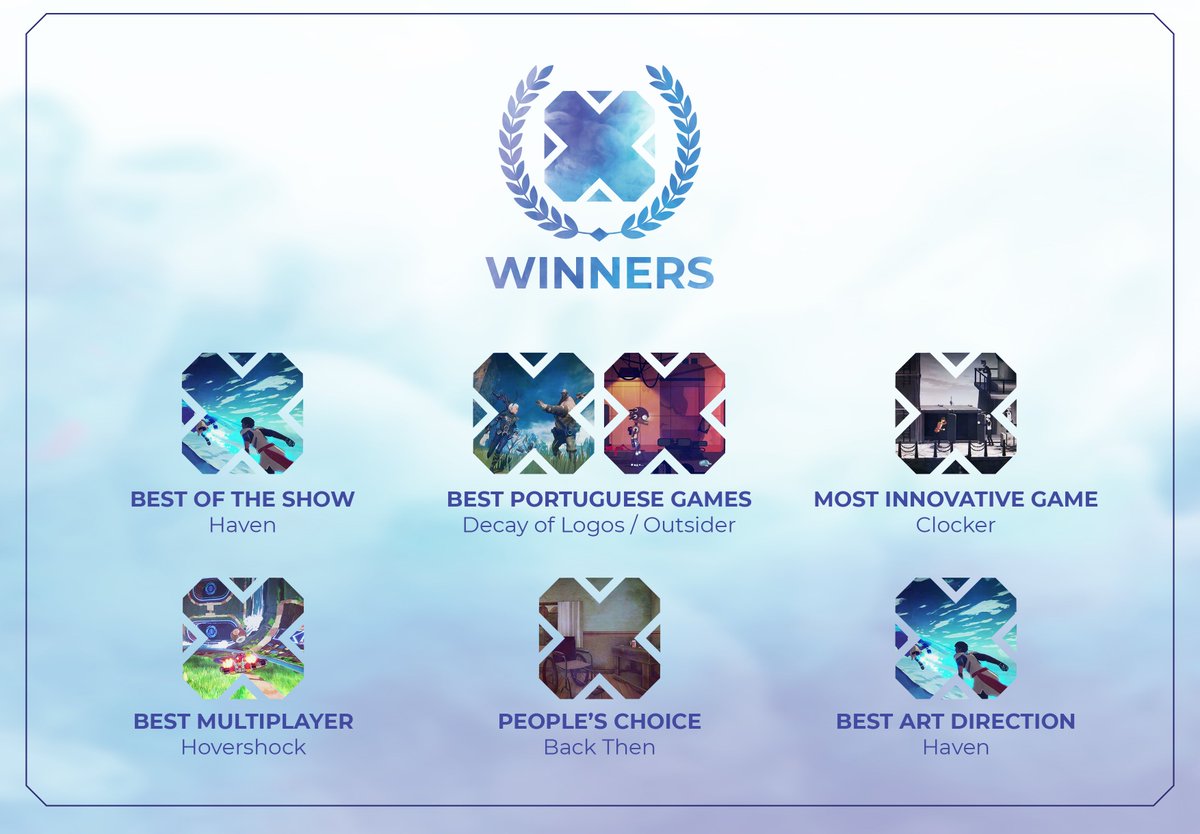 Remembering the winners for the different categories at this year's Indie X.

Did you play all of them?

#indiegames #indiedev #indieGameDev #indiegame
