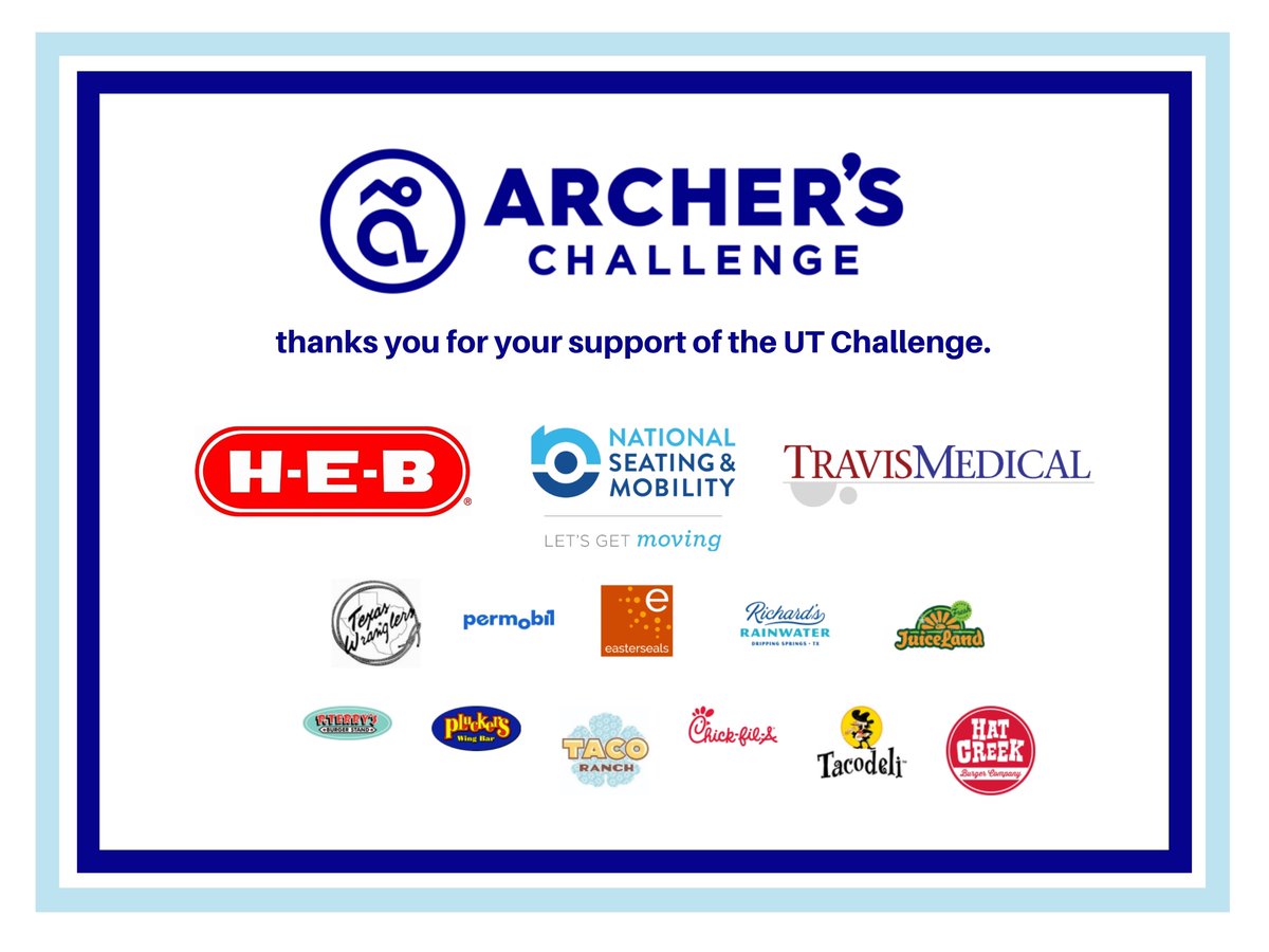 This week is all about being thankful and we are extremely grateful for our corporate sponsors who helped us make Archer's Challenge at UT an incredible success! Thank you!