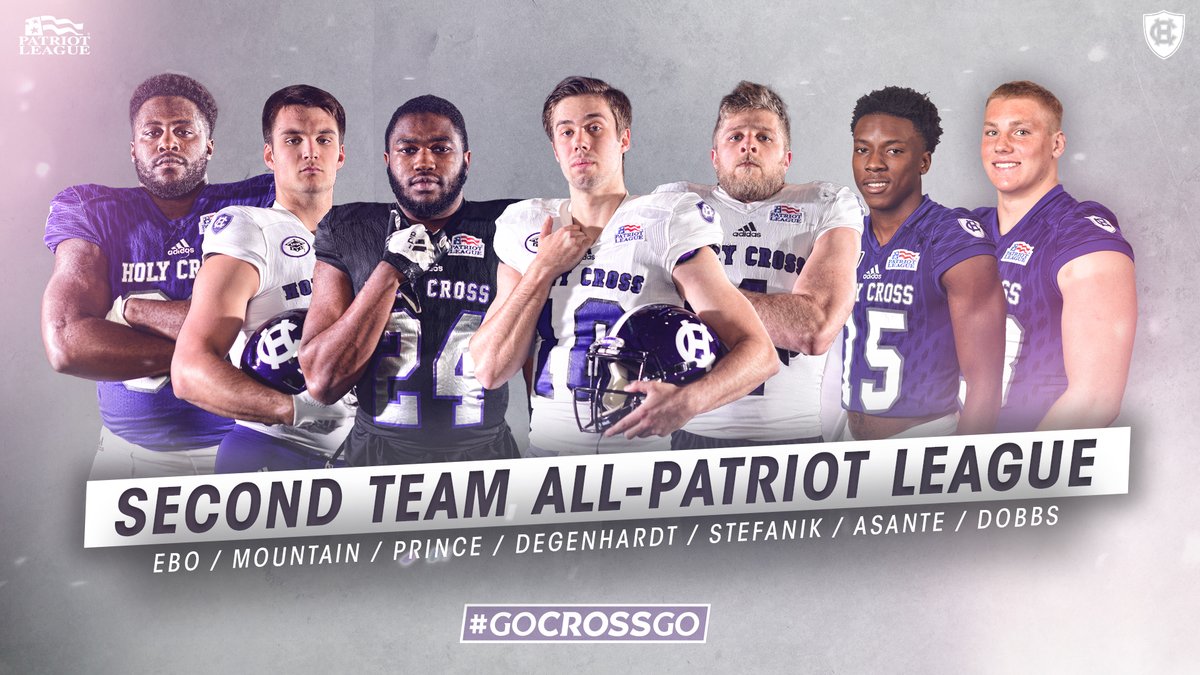 HCrossFB's tweet photo. Take a look at the 7⃣ Crusaders who made the All @PatriotLeagueFB second team:
Ayir Asante
Connor Degenhardt
Jacob Dobbs
Mark Ebo
Derek Mountain
Terrell Prince
Corey Stefanik
👀👀
#GoCrossGo https://t.co/Ghvm4uDZ3K