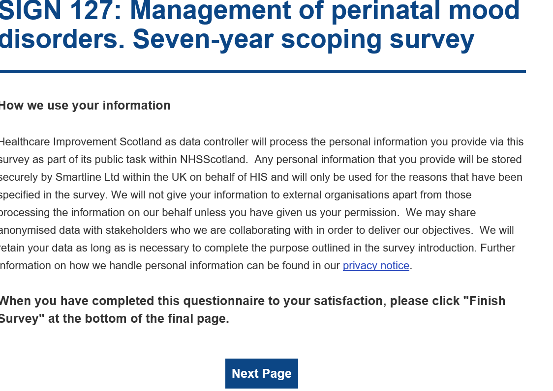 Have until 31st January to comment on @signguidelines for update of #perinatalmood guidelines - bit.ly/2OneVoA @RCNScot @SKielyRCN @RCNKnowledge @DaveOCWork @Scr1v @RCNWomensHealth @CarmelBagness Pls RT
