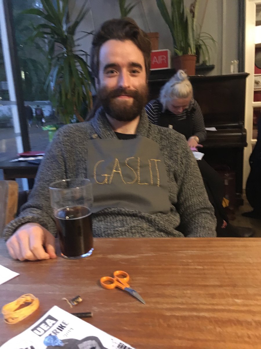 HelenPallett's tweet photo. Had an affirming and enjoyable afternoon on a @UEA_UCU teachout organised by @_canndo learning about the art &amp; life of Lorina Bulwer &amp; experimenting with embroidery as protest #UCUstrike https://t.co/HvXCJ1Mvbt