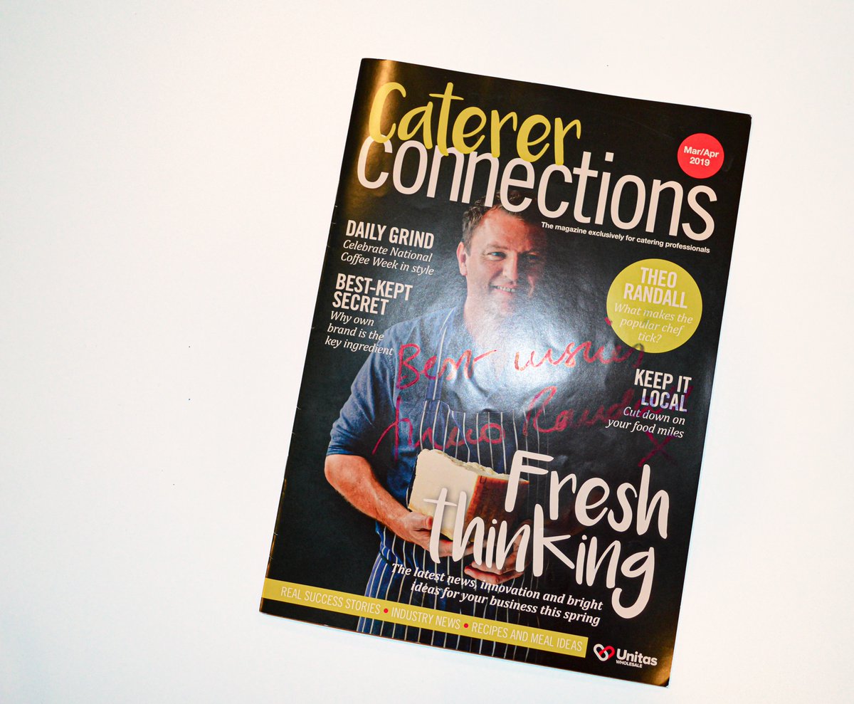 Great to see that <a href="/TheoRandall/">Theo Randall</a> liked our March/April issue of Caterer Connections. Our signed copy now has pride of place on our wall! :) #catering #foodservice #b2b #creativeagency