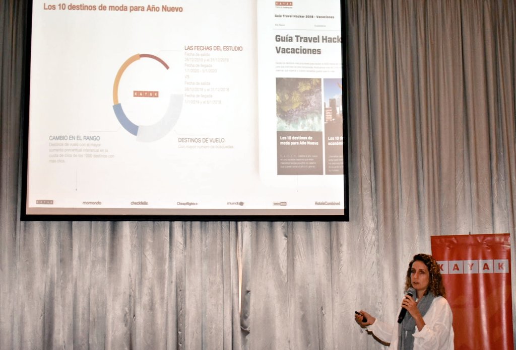 NexosTuristicos's tweet image. Con más de 2 mil millones de búsquedas @KAYAK presentó #TravelHacker micrositio que comparte las principales tendencias de temporada, destinos más buscados y económicos, playas de moda y consejos de reserva 🏨✈️🚘🏝️ para vacacionar este invierno 2019, informó Fernanda Rivera CM