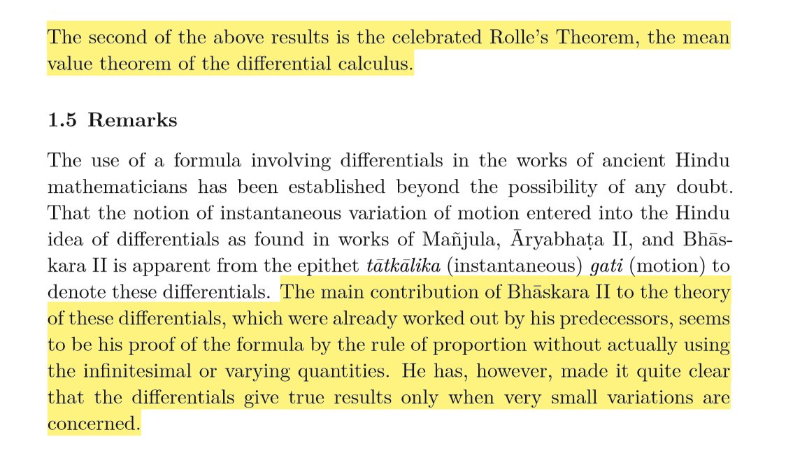 Thread to be continued with translations from relevant portions of the Spaṣṭādhikāra from the Gaṇitādhyāya Section of Siddhānta ŚiromaṇiBhāskara also demonstrates that the Maxima and Minima of a Function occur when its Differential/First Derivative is Zero