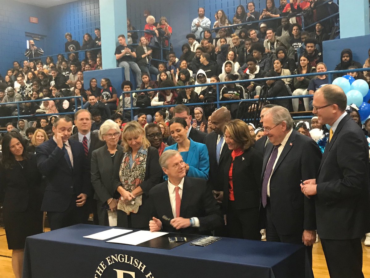 MassEducation's tweet image. It’s law! ⁦@MassGovernor⁩ signs bill providing $1.5M historic funding increase to MA schools ⁦@MassEducation⁩