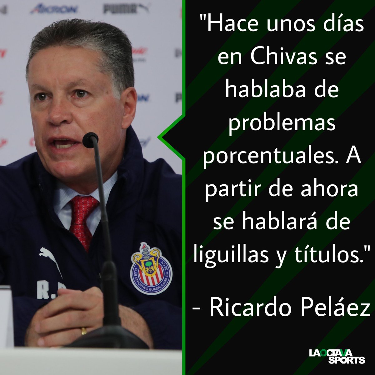 Se acabaron los temas de descenso en Chivas! ❌ Ricardo Peláez prometió que  ahora se hablará de campeonatos 😎🏆, image size:1200x1200