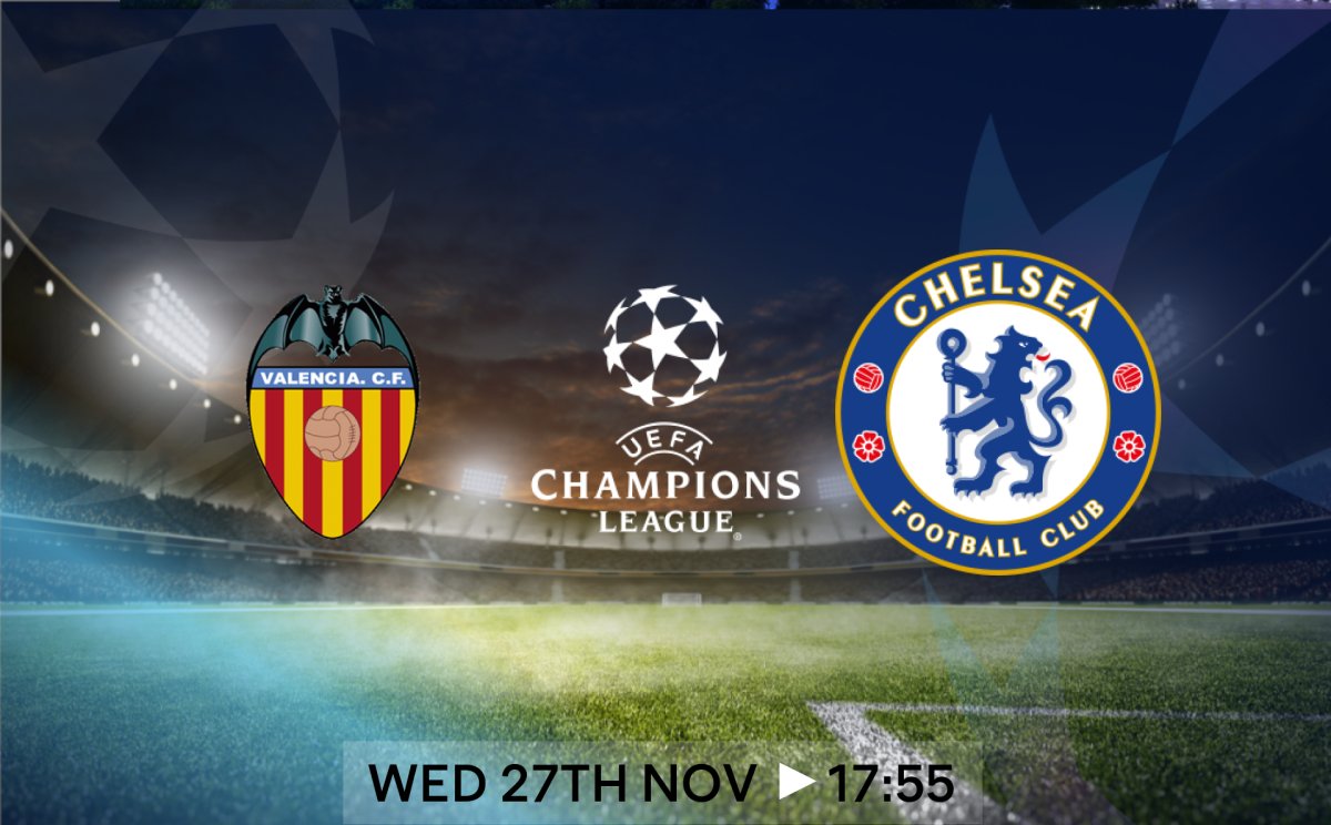 TracksRecordsUK's tweet photo. Chelsea travel to Valencia in the Champions League TOMORROW 5:55 PM &amp; you can catch all the action LIVE HERE with us.

Book a booth with some friends to get 10 beers and 30 wings for £60!
https://t.co/VWZvcv2mTD https://t.co/yjWRhDM7jV