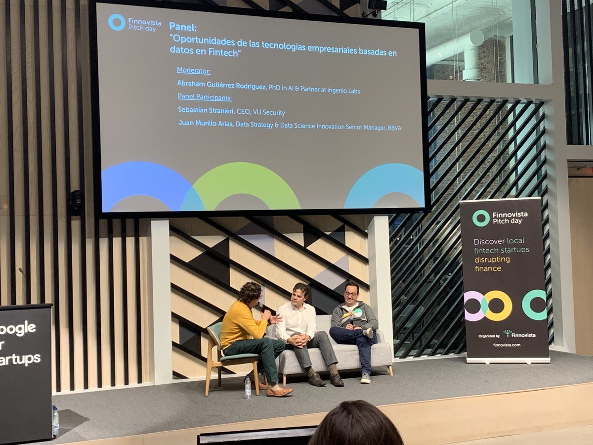 vusecurity's tweet photo. “Se viene un mundo mejor, más simple y más seguro, para nosotros, los usuarios” dice @sstranieri en el #FPDMad 
@Finnovista en el #Campus en #Madrid de 
@GoogleStartupES https://t.co/2tjvsNk6Kr