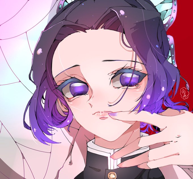ゆあ🦄さんがTwitterに投稿した胡蝶しのぶ(鬼滅の刃)のイラスト。
