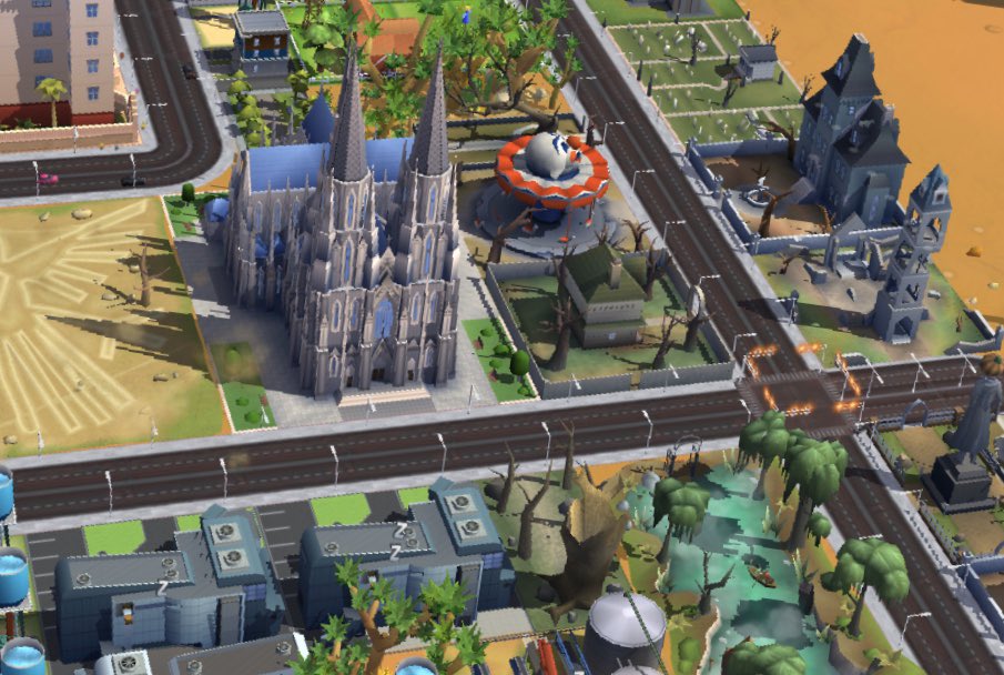 Megachannel's tweet photo. Might as well add a Cathedral while im feelin gothic. ๐ #SimCity #SimCityBuildIt #PlanningNerd #OSHA https://t.co/s2sTr3rYEE