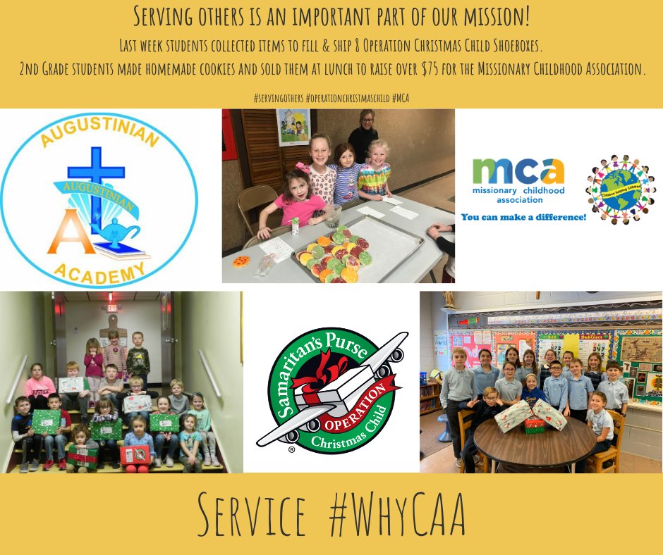 AugustinianAcad's tweet photo. @rcdony @SamaritansPurse #MCA #servingothers #operationchristmaschild #WhyCAA https://t.co/cEIr4YdB3R