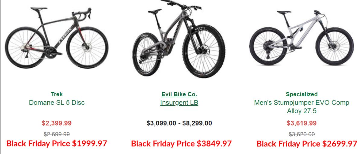 cyber monday mountain bike sale