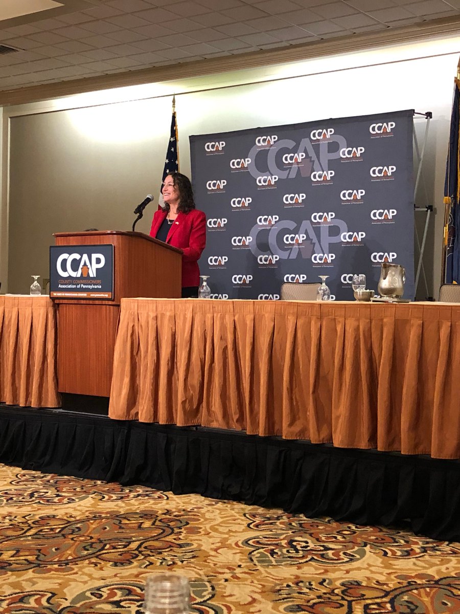 PAStateDept's tweet image. PRESS RELEASE: Secretary of State Kathy Boockvar congratulated county officials on the great progress they have made in transitions to new voting systems and updated them on new election reforms during @PACountiesGR’s fall conference. media.pa.gov/Pages/State-de…