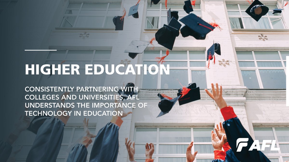 AFLglobal's tweet image. The advance of technologies has completely reshaped the higher education infrastructure landscape. AFL will work with you to assess your school or school district’s network infrastructure needs. bit.ly/2ng1L1V #ServicesSolutions
