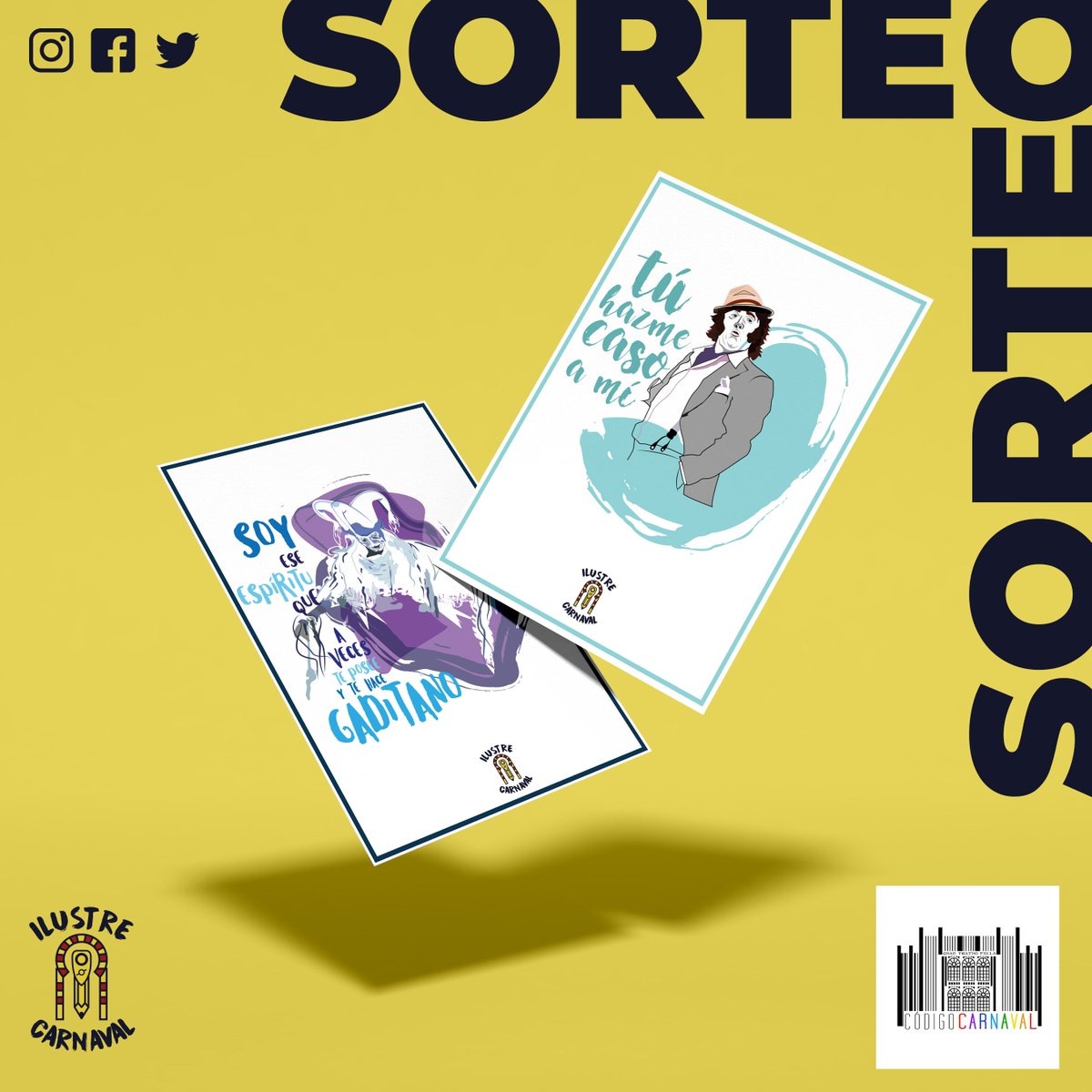 codigocarnaval's tweet photo. ⚠ SORTEO | Sorteamos 2 láminas de tamaño A5 , impresión digital en papel de alto gramaje con ilustraciones de 'El Espíritu de Cádiz' y 'Los Enteraos' (No incluye marcos)

🔸 Sigue a @codigocarnaval e @ilustrecarnaval
🔸 Haz RT a este tuit

Ganador/a 28 de noviembre. https://t.co/TQIUW3fOP9