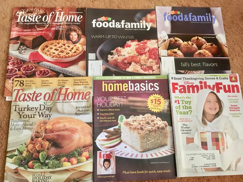 Recipe and How To Magazine Lot of 6, Late Fall Thanksgiving and Winter Designs and Recipes #howtoinstructions #DESTASHLOT #foodanddesigns  etsy.me/2rs1NW9