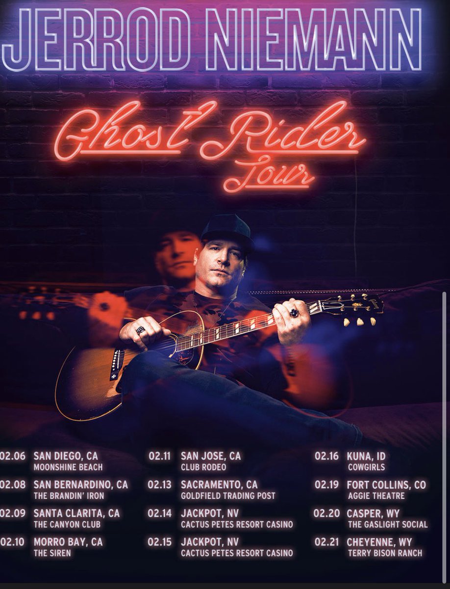 Excited to announce 2020 Ghost Rider Tour Tickets starting on sales beginning 11/29 Can’t wait to see you there!!! #ghostridertour #jerrodniemann #countrymusic