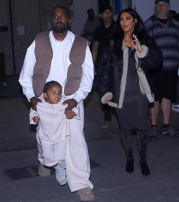 Kanye, Kim &amp; Saint at the Hollywood Bowl on Sunday
(📸: <a href="/SplashNews/">Splash News</a> )