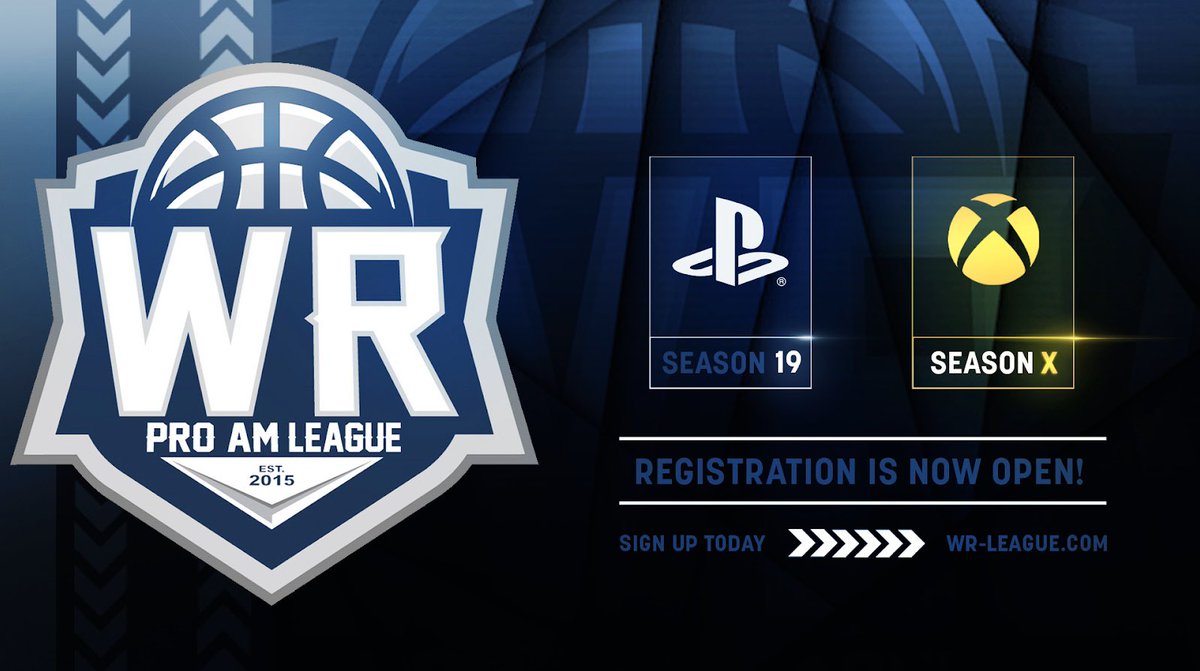 WRProAmLeague's tweet photo. 🚨REGISTRATION IS OPEN🚨

Season 19 and X are here. You must sign up by 12/6 to be entered into the WR Open tournament at no extra cost. Season will begin after the combine ends!

Register here: https://t.co/jFouG1BA53

#SZN3Grind #NBA2K20 https://t.co/ldYXgPfS7i