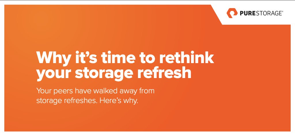 GregSutterPS's tweet image. It&apos;s time to think about rethinking a refreshest of refreshes @Pure Storage on Twitter: &quot;Don’t just rethink your storage: rethink how to approach it. And make your next refresh your last one. Learn more about #Evergreen. purefla.sh/3387iXb bit.ly/33gfd4I