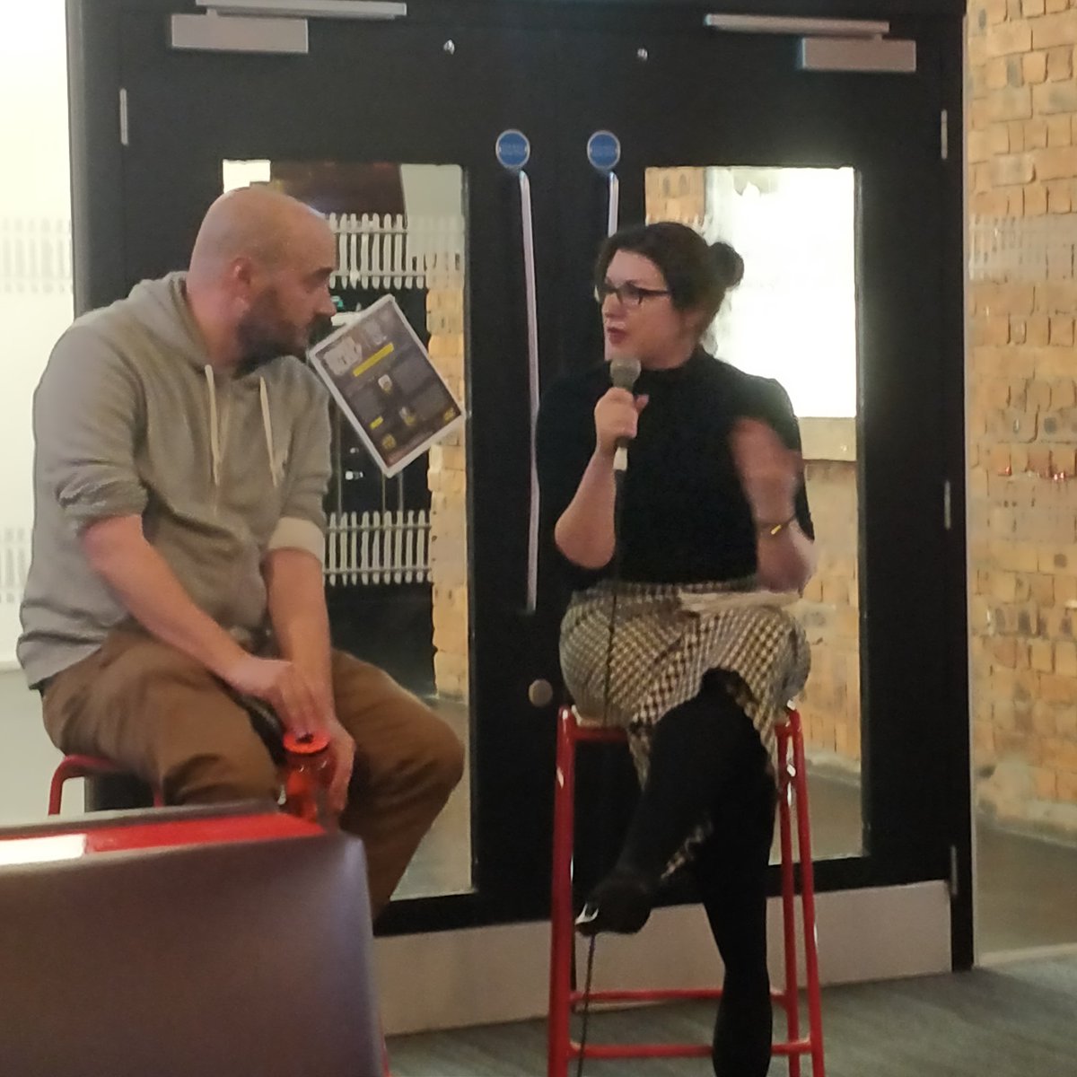 BayntonR's tweet image. Our MA Programme leader @Siobhanmogorman in conversation with @DarrenPage06 as part of @TalksTower. Talking about theatre, new writing and arts funding in the #EastMidlands 

@LSFPA_Lincoln @UniLincolnArts @unilincoln #WhyArtsMatter
