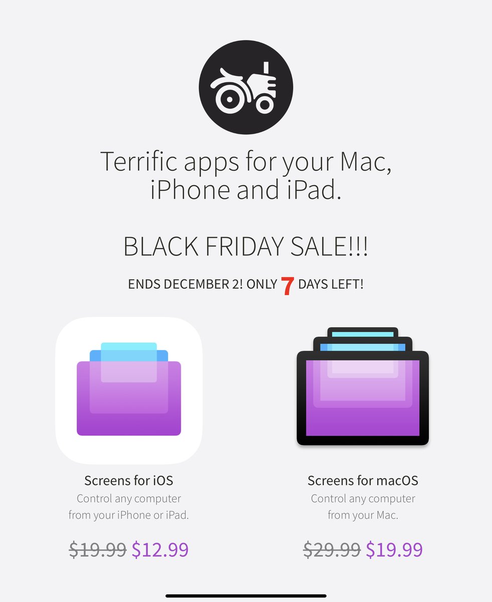edovia's tweet image. Black Friday comes a little bit early this year. Get 35% off @screensvnc for iOS and Mac. Ends December 2nd! #blackfriday

edovia.com