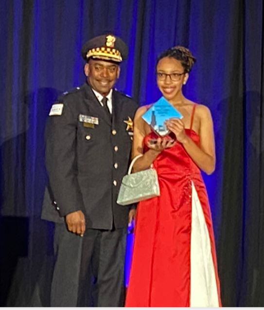 ECCECPS's tweet image. Senior CPFTA Cadet Ashley Arrington won the Community Service Award on Friday night&apos;s Youth Community Leaders Awards Ceremony.  The award was presented by the Chicago Police Foundation.