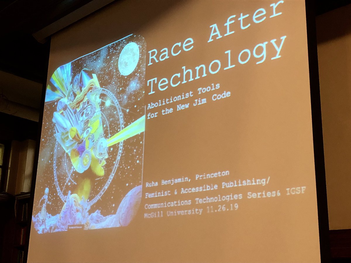 ro_siyaad's tweet image. Amazing to hear @ruha9 speak about #RaceAfterTechnology and the #NewJimCode @mcgillu