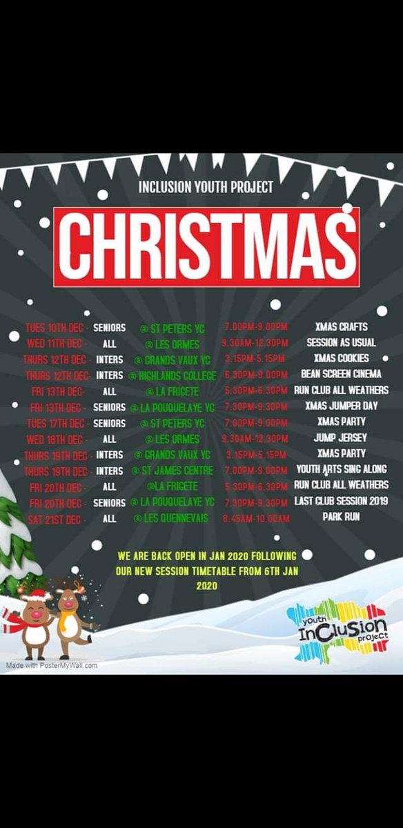 JsyYouthService's tweet photo. Inclusion Project festive programme leading up to Christmas 🎅🎄⛄ #earlypreparation #christmasspirit #youngpersonplanned https://t.co/ZWUfefh1SN
