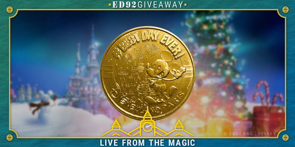 ED92Magic's tweet photo. 🎁 ALERT GIVEAWAY 🎁

We are happy to offer you a chance to win the new Disneyland Paris coin #BestDayEver! 🎉

How to enter: 
✅ RT
✅ Follow ED92
✅ Comment your funniest memory at Disneyland Paris 

🕗 Ends 30th Nov 2019  @ 8pm GMT
🏆1 winner
🌎Open worldwide

Good luck! 🍀 https://t.co/DtNzyUUq7r