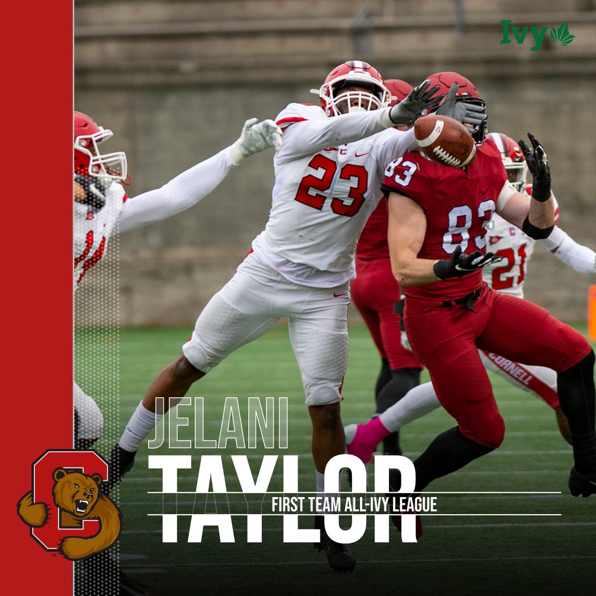 CornellSports's tweet photo. It’s a great eight for @BigRed_Football on the All-Ivy League football team. Harold Coles (RB) and Jelani Taylor (S) lead the way on the first team. #YellCornell https://t.co/FiDJAOBAWj