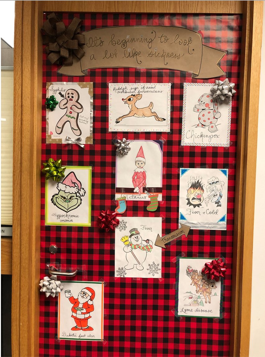 Snitkin Lab (@snitkinlabwgs) on Twitter photo 🎶🎅🎄❄️☃️It's beginning to look a lot like...sickness here in the Snitkin lab for the annual Bioinformatics Door Dec Contest. Elf on the shelf should have gotten his DTaP vaccine before he sat on that rusty nail...... <a href="/UMMicroImmuno/">Dept of Microbiology & Immunology @ the Univ of MI</a> #IDtwitter #SantaIsComingDownWithSomething 🎶🎅🎄❄️☃️It's beginning to look a lot like...sickness here in the Snitkin lab for the annual Bioinformatics Door Dec Contest. Elf on the shelf should have gotten his DTaP vaccine before he sat on that rusty nail...... <a href="/UMMicroImmuno/">Dept of Microbiology & Immunology @ the Univ of MI</a> #IDtwitter #SantaIsComingDownWithSomething