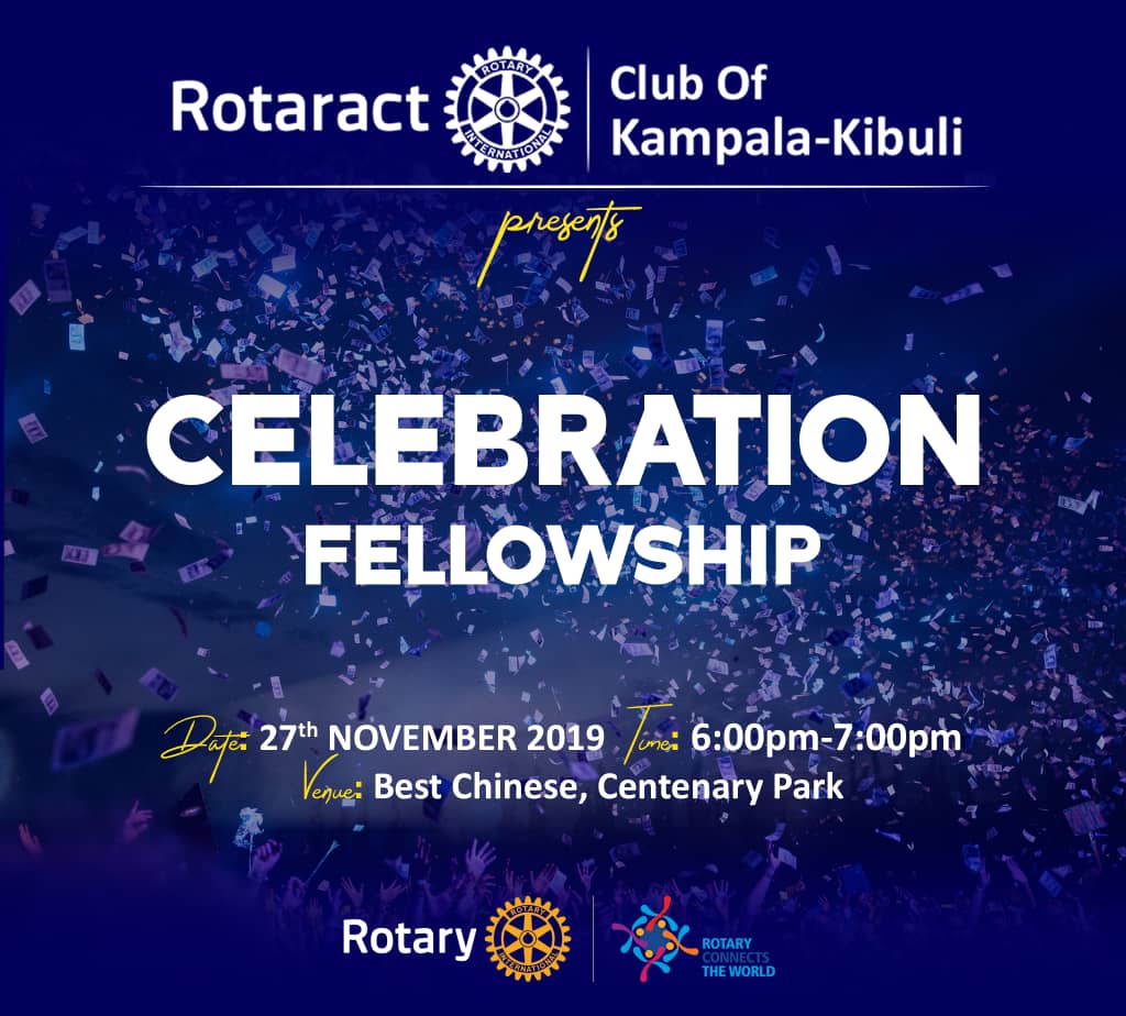 RotaractKibuli's tweet photo. December came early via the #KibuliGovernment Celebration happens when the mind unites with the spirit. Join us this Wednesday evening as we toast to life. #BeHappy #WeLiveEveryday #DieOnlyOnce #ThereIsMuchToCelebrate @xsentamu @JSKiwanuka @iamnyabwana @rctmusical @D9211Rotaract https://t.co/2Fyq4I02gP
