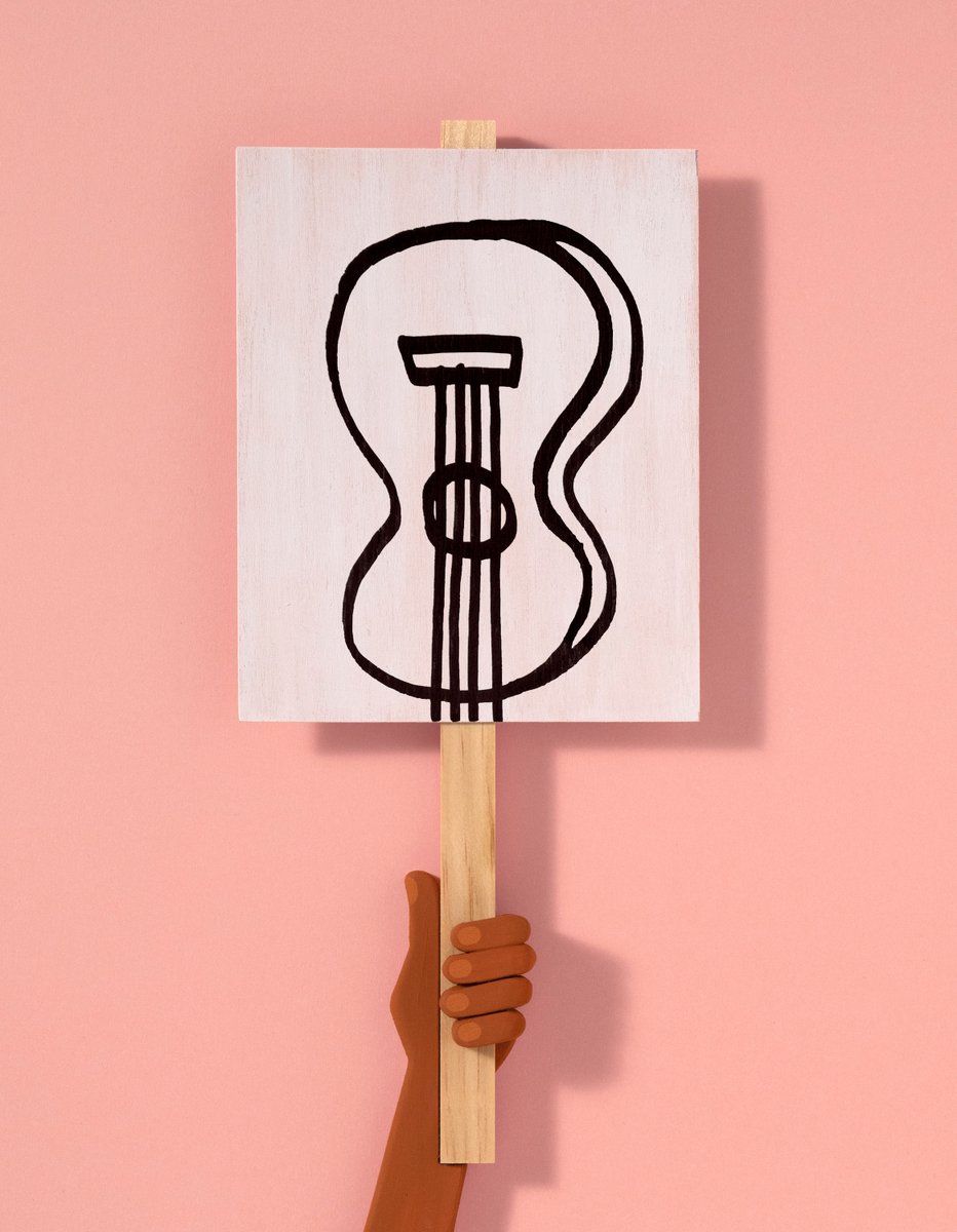 toddstjohn's tweet photo. Illustration for @theatlantic about the political power of art &amp; music. Story by Lin-Manuel Miranda. Painted wood. AD: Paul Spella. https://t.co/pz4f1FkZkZ