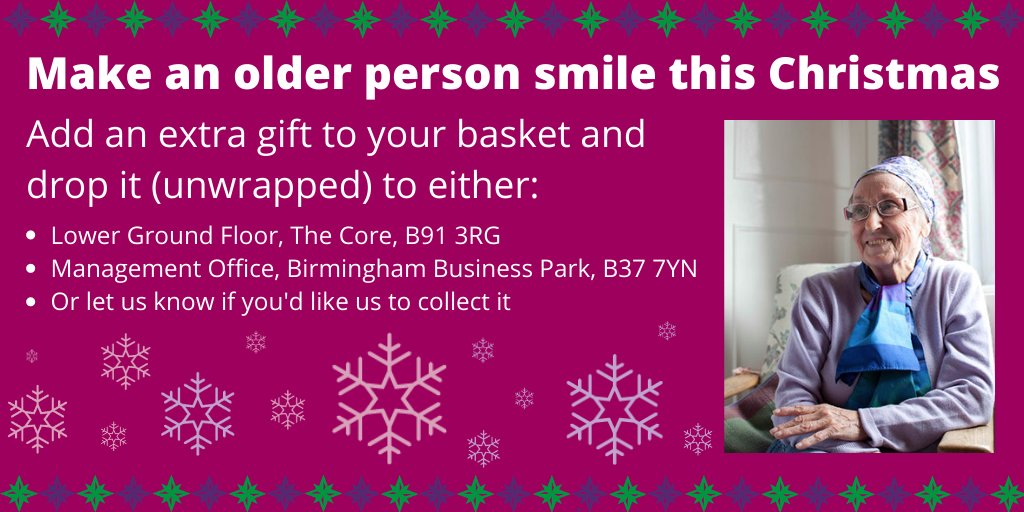 We've joined forces with <a href="/birmingham_bp/">Birmingham Business Park</a> to collect Christmas gifts for our older clients who might not otherwise receive one. If you'd like to spread some Christmas cheer and donate a present, you can drop it to us or the Business Park. #charitytuesday #solihullhour