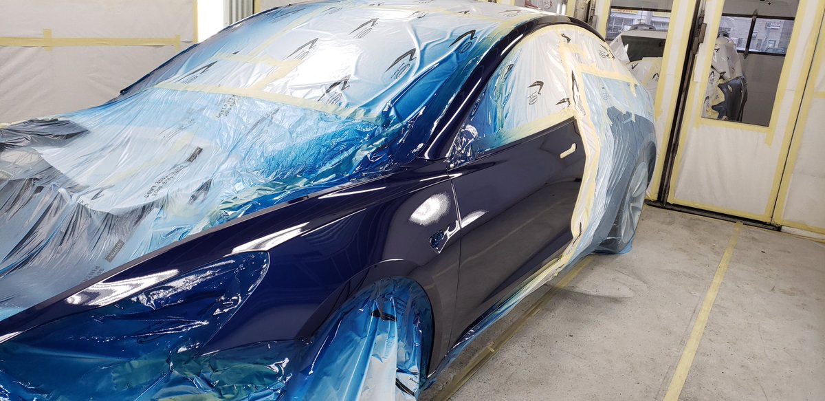 NorthStateCus's tweet photo. Project 3 coming down to it's final stages! #Tesla #Model3 #gotpaint #paintgurus #paintboothlife #freshlook #prepaint #postpaint #revo #infared #3stagepaint #northstatecustom #northstateautobahn #quality #integrity #est1970 https://t.co/hzSVzJIWlu