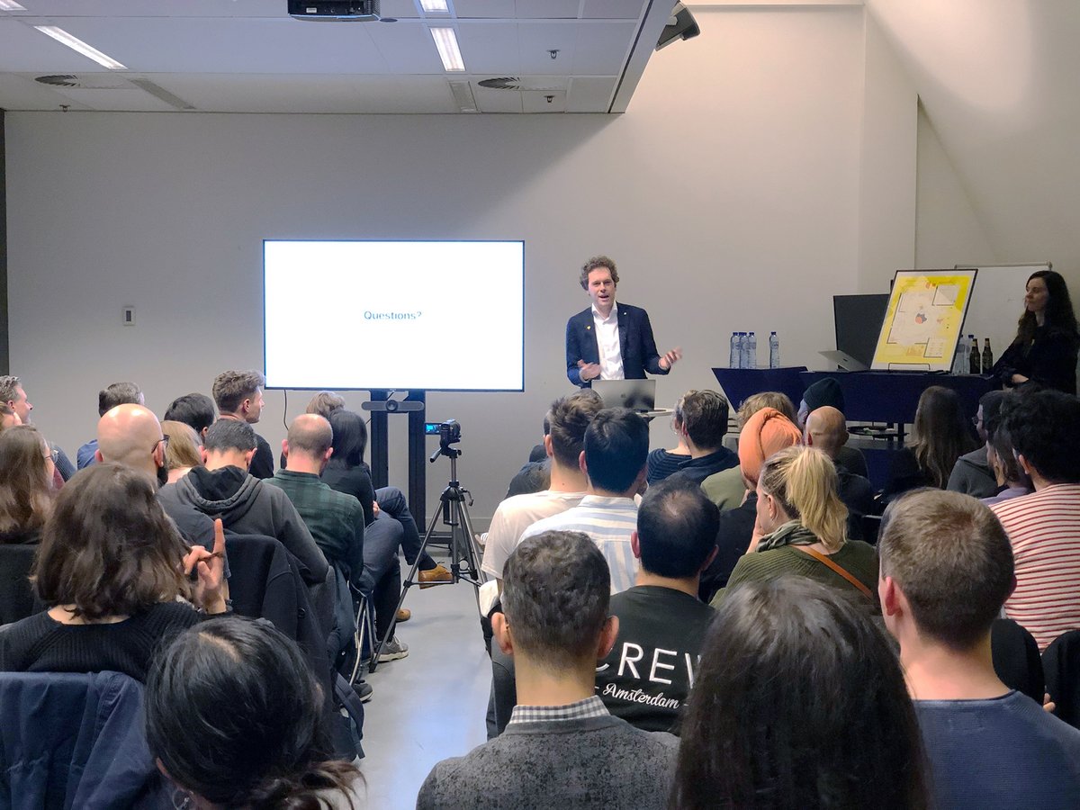 sketch's tweet photo. It's standing room only @backbase  this evening for the first ever official Sketch meetup in Amsterdam, where @pieteromvlee  showed off some of the exciting new features coming to Sketch! 💎😎🎉 https://t.co/A3yIDlCYGz