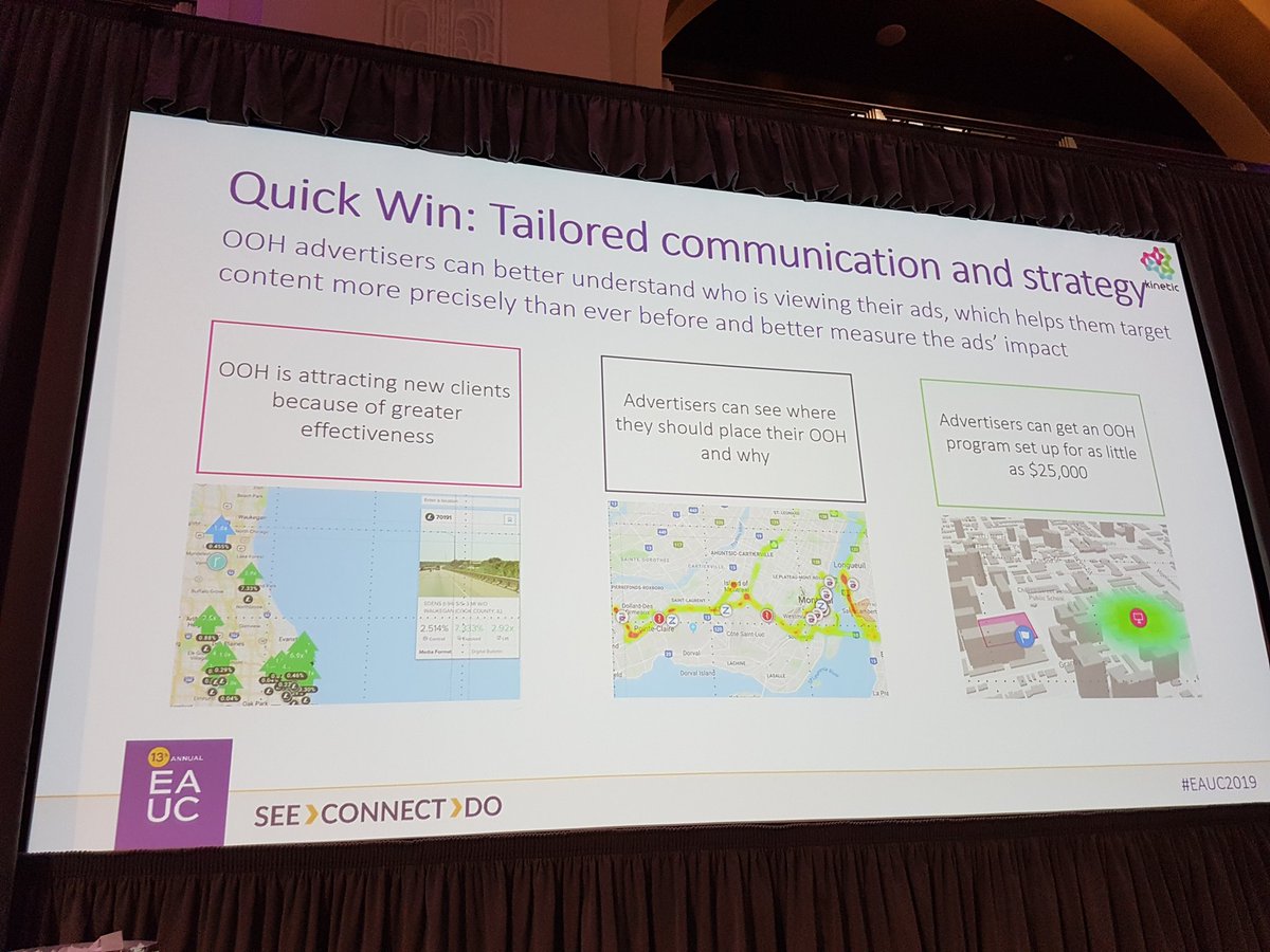 rewood67's tweet image. Kevin McDonald from @kinetic Canada just demonstrated how data and tech driven direct out of home advertising has become - pretty powerful stuff. #eauc2019 #DOOH #datadrivenadvertising