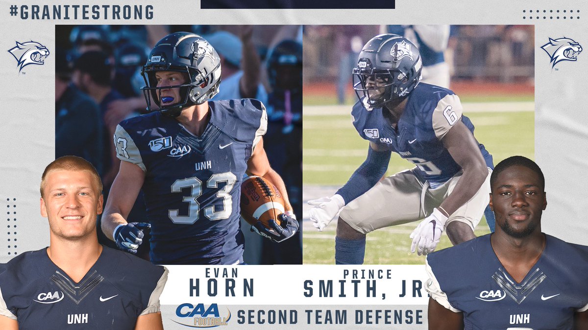 There are 2️⃣ Wildcats on the <a href="/CAAFootball/">CAA Football</a> All-Conference Second Team. Congrats to Evan and Prince!! #GraniteStrong