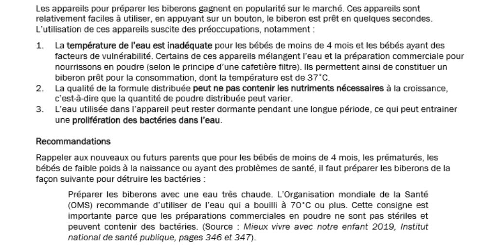 mariefortier_bb's tweet photo. Avez-vous vu la mise en garde au sujet des mélangeurs de lait en poudre? La popularité grandissante de ces outils ne veut pas dire qu'ils sont sans risque. Voici les recommandations de l'OMS sur ce sujet. C’est important de diffuser l’information auprès de votre communauté. https://t.co/wWzOxJCSdM