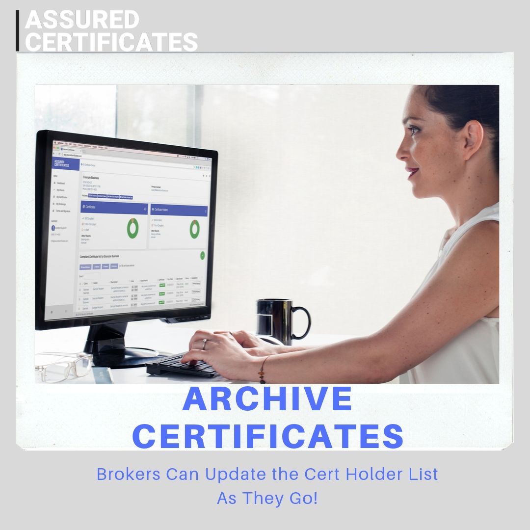assuredcerts's tweet photo. We make it easy for insureds to archive certificates. This allows them to update the certificate holder list for renewal without exchanging and editing an excel document. Renewals require minimal effort whether you are issuing 10 or 10,000 certificates. 
#Insurance #COI https://t.co/POK6WUQnzj