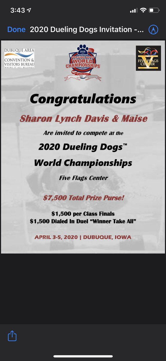 leapingmaise's tweet photo. Mom and I are going back to Dubuque! #dockdogs #duelingdogs #littleyellowgirl https://t.co/ONKFZCr5PG