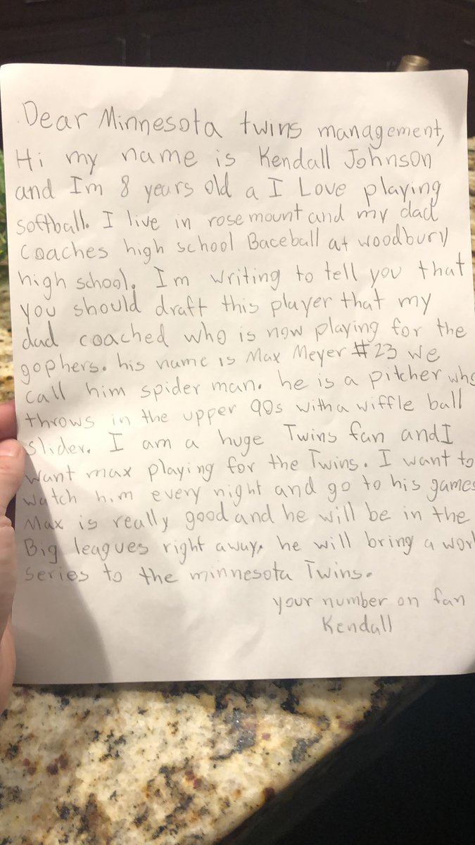 kristinljohns's tweet image. @Twins my daughter has a special request this season! @mxmeyer22 ⚾️