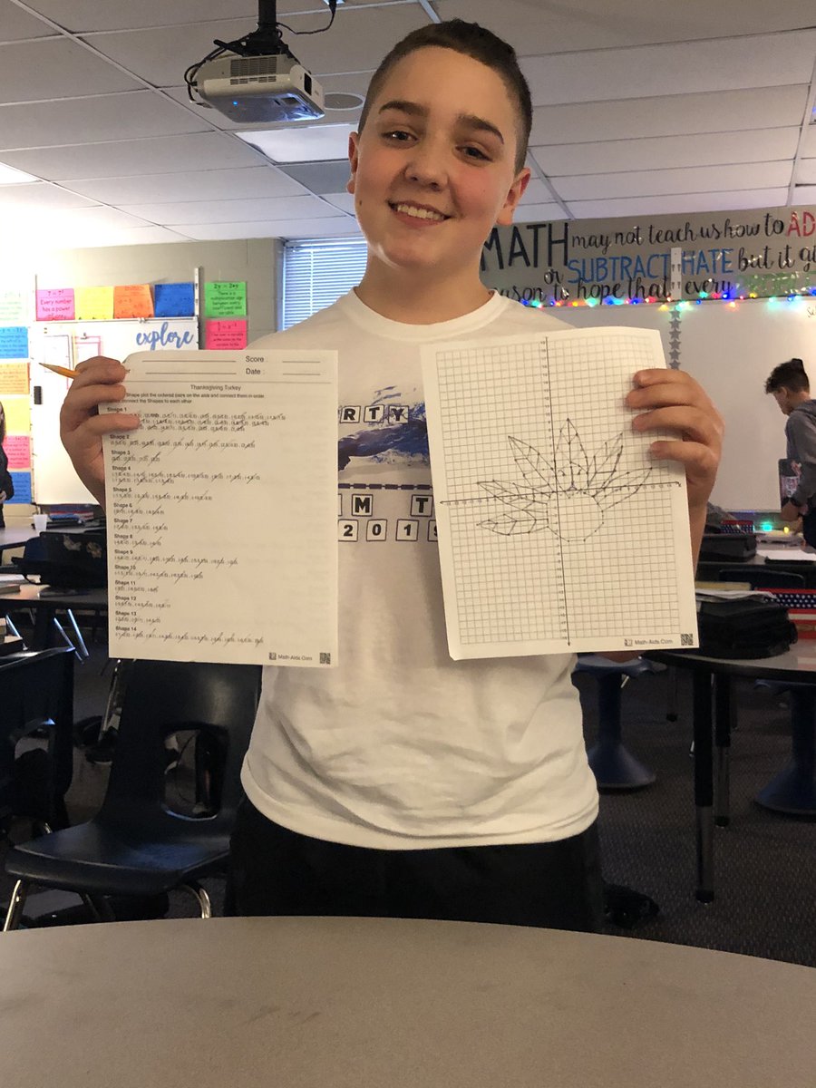 DrGriff321's tweet photo. On the day before Thanksgiving break, we practice graphing ordered pairs to make a turkey! #somanyshapes #somanypoints #7thgrademath #lmssoars #lpsleads https://t.co/wbqXUXd5h3