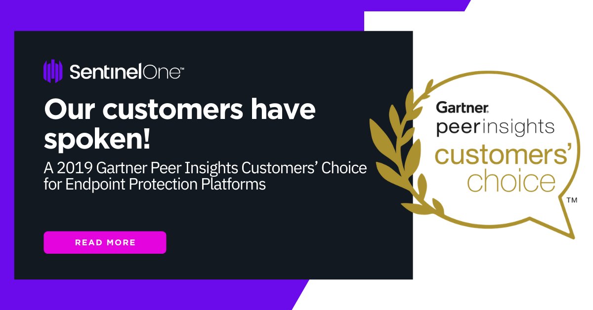 SentinelOne's tweet photo. For the second year in a row, SentinelOne is proud to be a Gartner Peer Insights Customers' Choice for Endpoint Protection Platforms! Try us to see why customers give us a 4.9 out 5! https://t.co/s8tdJQAgBf
***
#infosec #ransomware #awards #gartner #peerinsight #leaders #EPP #edr https://t.co/npW3folIqS